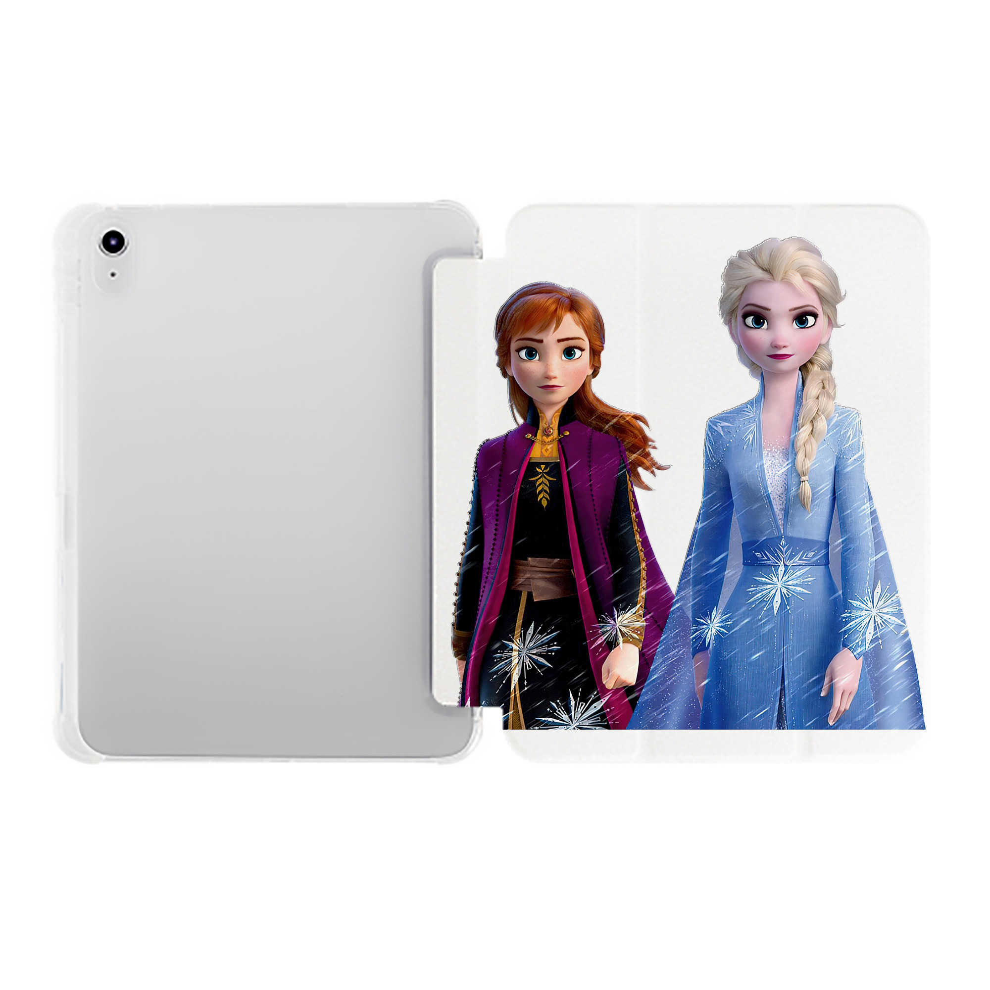 （画像用） アナと雪の女王 アンナ エルサ Frozen Anna Elsa IPad ケース ペン収納付き 三つ折りスタンド PUレザー×シリコン 対応機種9.5/10.5/10.9インチ